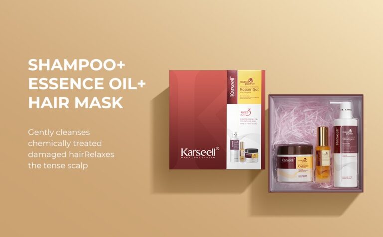 Karseell Collagen Hair Treatment Deep Repair Conditioning, Hair mask Shampoo and Argan Oil Set for Dry Damaged Hair All Hair Types (3)